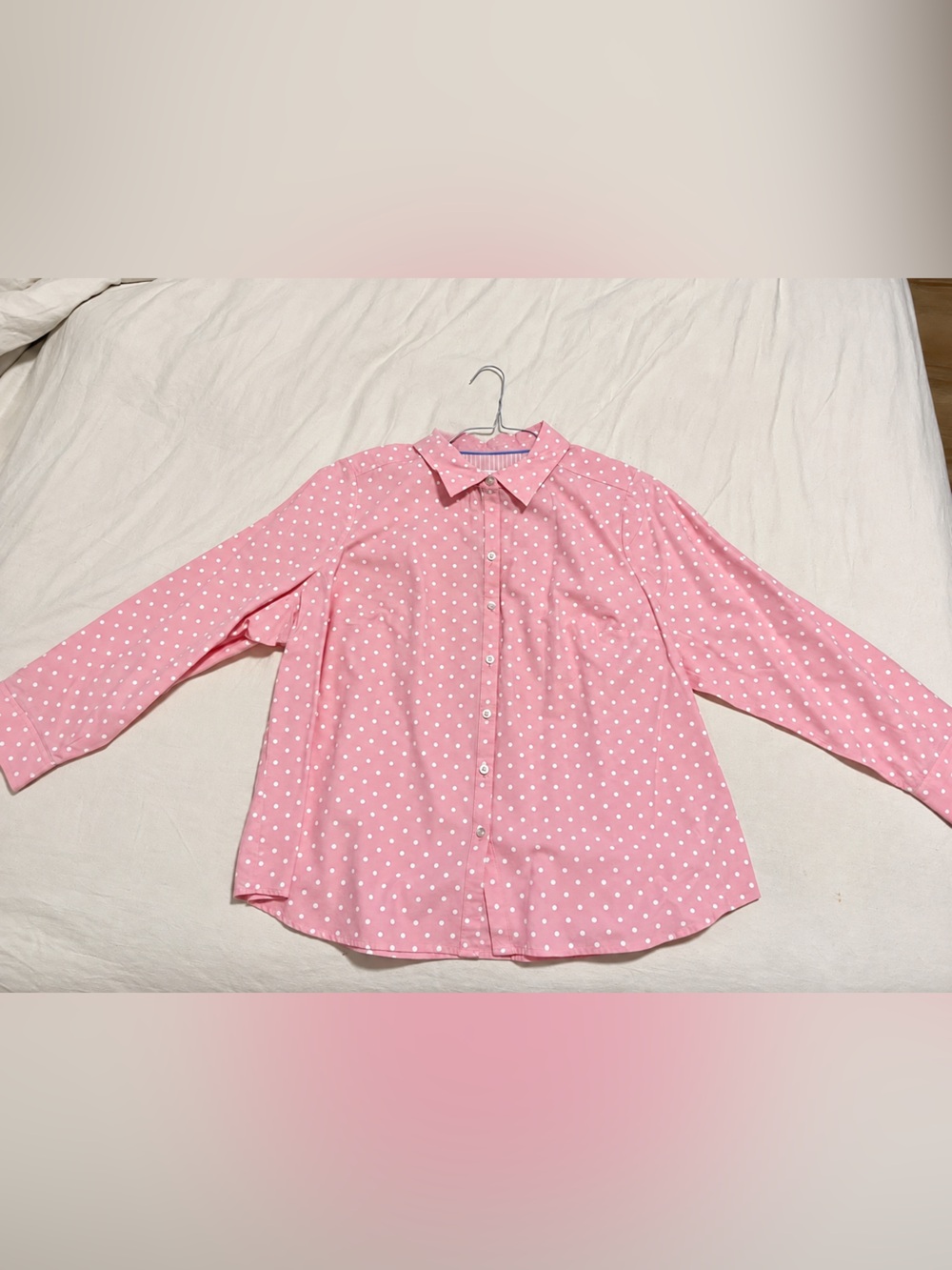 croft & barrow Pink Polka Dot Long-Sleeve Pajama Top